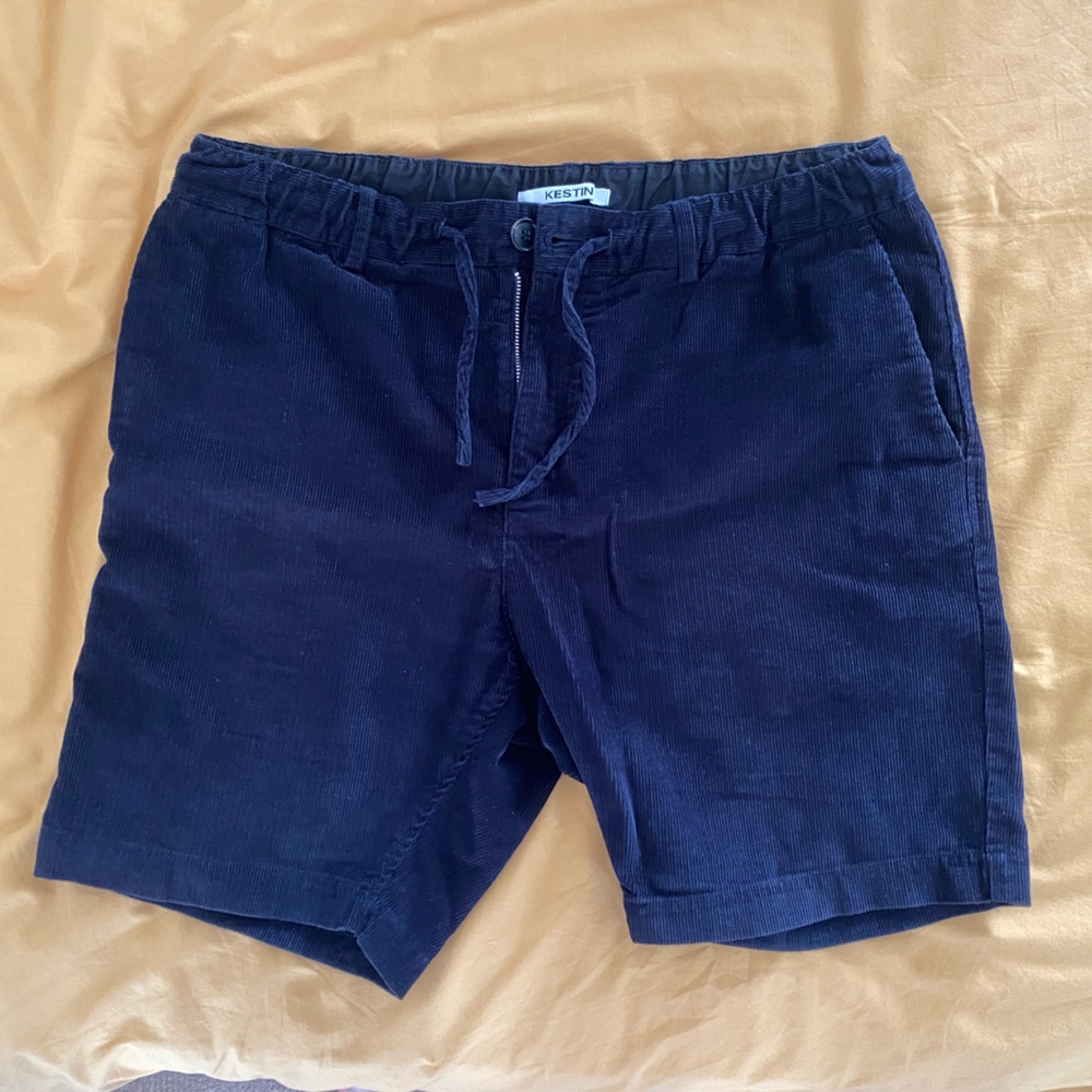 Men's Dark Blue Corduroy Shorts